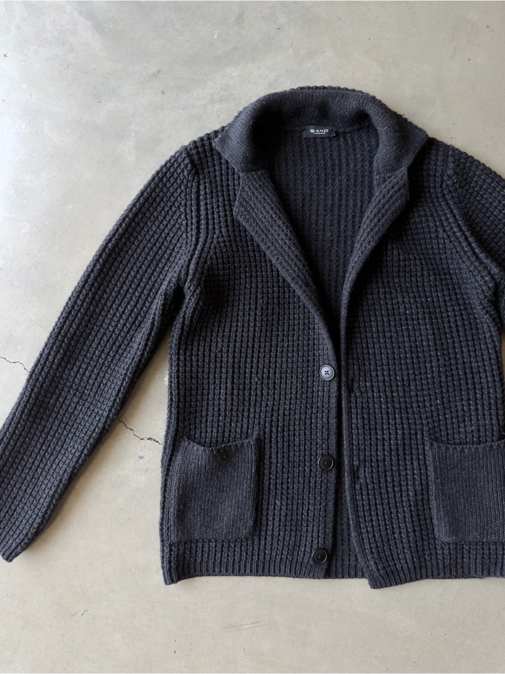 SAND Copenhagen / Men's Wool Blend Cardigan / Black